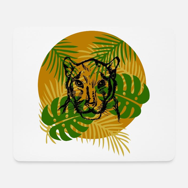 Dschungel-Panther - Mousepad (Querformat) - Weiß