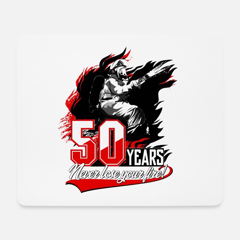 Feuerwehrmann - 50. Geburtstag - Mousepad (Querformat) - Weiß