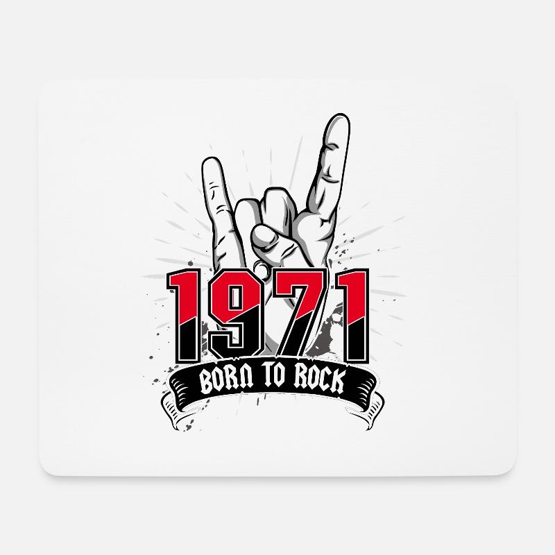 Born To Rock 1971 - Mousepad (Querformat) - Weiß
