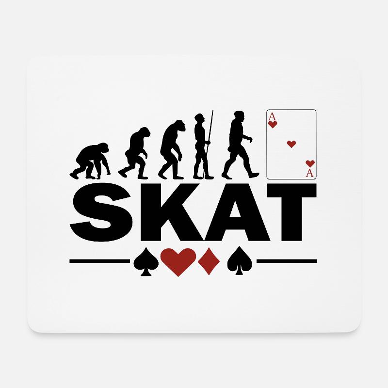 Skat Kartenspiel Evolution Lustig für Skatspieler - Mousepad (Querformat) - Weiß