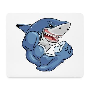 Shark Shark Muscles Bodybuilding Fitness Gym - Tapis de souris (format paysage) - blanc - Devant