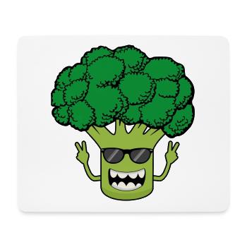 Broccoli Broccoli Vegetables Funny with Sunglasses - Mouse Pad (horizontal) - white - Front