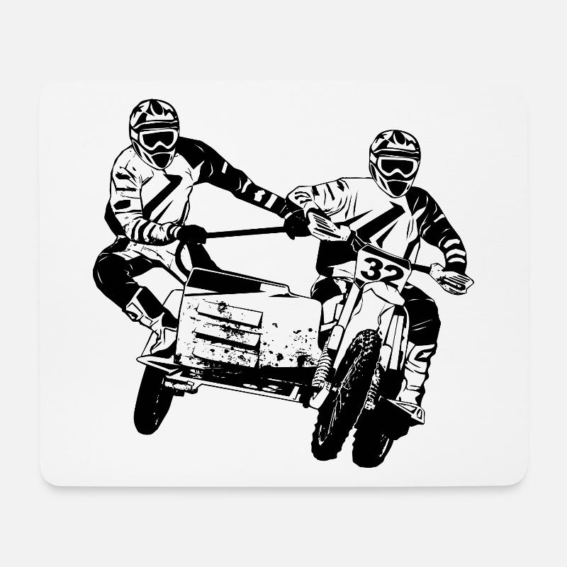 Sidecarcross - Seitenwagen Moto Cross - Mousepad (Querformat) - Weiß