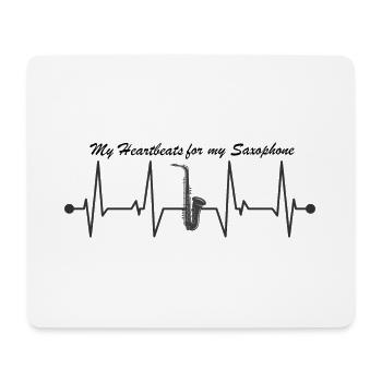 Saxophone saxophone heartbeat with saying - Mouse Pad (horizontal) - white - Front