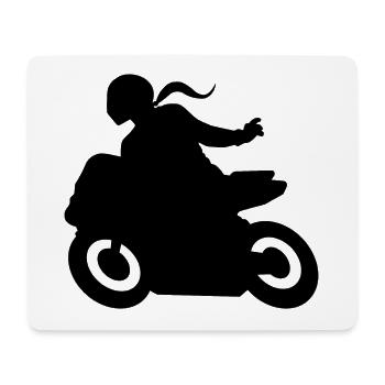 Motard biker - Tapis de souris (format paysage) - blanc - Devant