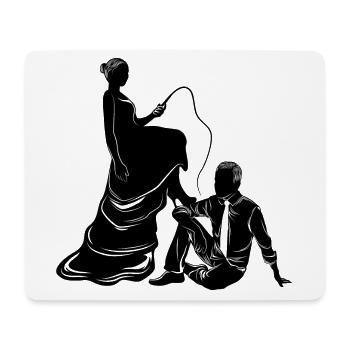 brautpaar ehepaar silhouette - Mousepad (Querformat) - Weiß - Vorne