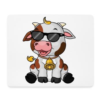 Cow motif with sunglasses for children - Mouse Pad (horizontal) - white - Front