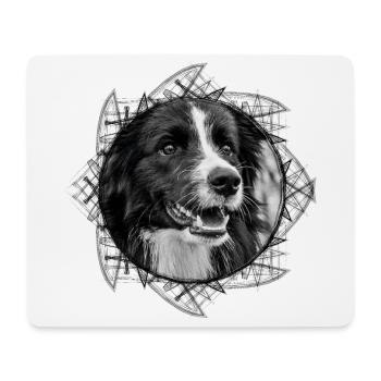 Border Collie - Tapis de souris (format paysage) - blanc - Devant