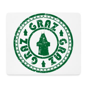 Österreich Steiermark Graz Logo mit Uhrturm - Mousepad (Querformat) - Weiß - Vorne