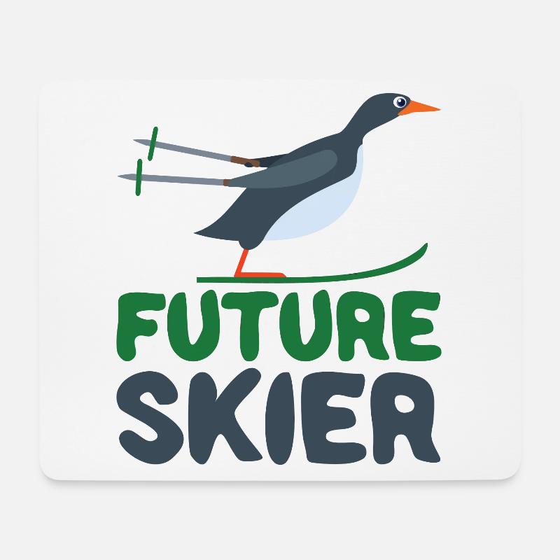Future Skier Skiing Ski Baby Junge Mädchen - Mousepad (Querformat) - Weiß