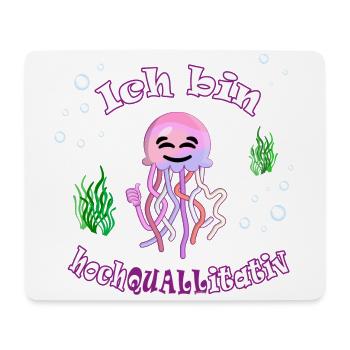 Lustige Thumbsup Qualle: Hochquallitativ - Mousepad (Querformat) - Weiß - Vorne