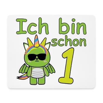 Geburtstagsshirt 1 jahr Drache baby Mädchen - Mousepad (Querformat) - Weiß - Vorne