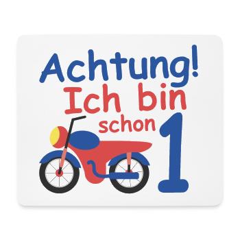 Geburtstagsshirt 1 jahr Motorrad baby Jungen - Mousepad (Querformat) - Weiß - Vorne
