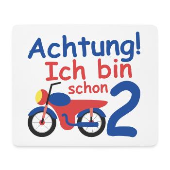 Geburtstagsshirt 2 jahr Motorrad baby Junge - Mousepad (Querformat) - Weiß - Vorne