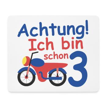 Geburtstagsshirt 3 jahr Motorrad baby Junge - Mousepad (Querformat) - Weiß - Vorne