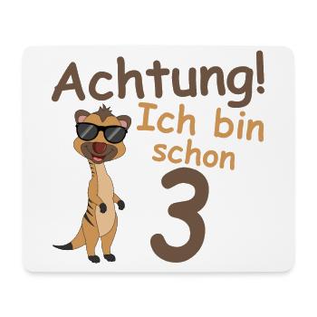 Geburtstagsshirt 3 jahr Erdmännchen baby Mädchen - Mousepad (Querformat) - Weiß - Vorne