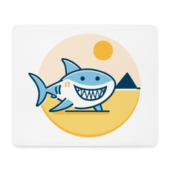Shark in the sun is in a good mood - Mouse Pad (horizontal) - white - Front