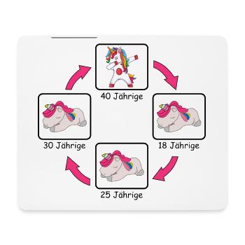 40 40er Jahre Jährige Geburtstag Frau Einhorn - Mousepad (Querformat) - Weiß - Vorne