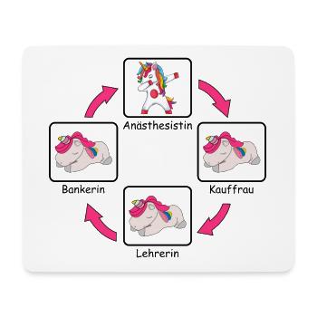 Anästhesistin Anästhesie Sprüche Einhorn Pink - Mousepad (Querformat) - Weiß - Vorne