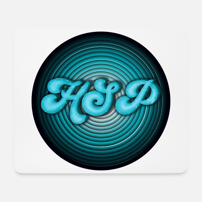 HSP - highly sensitive person circles turquoise - Mouse Pad (horizontal) - white