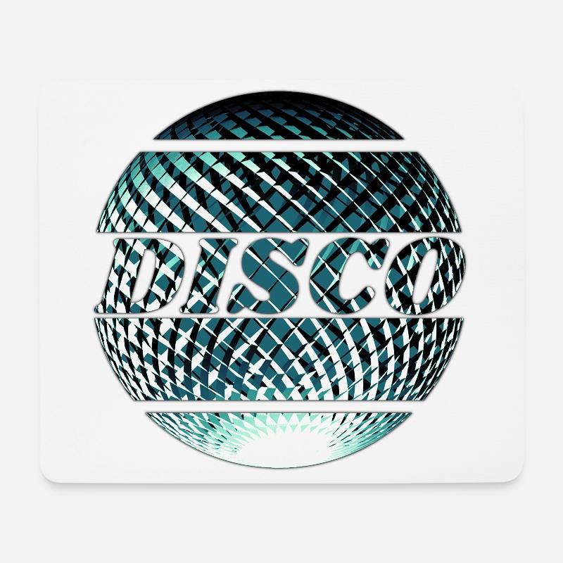 Diskokugel Disco - Mousepad (Querformat) - Weiß