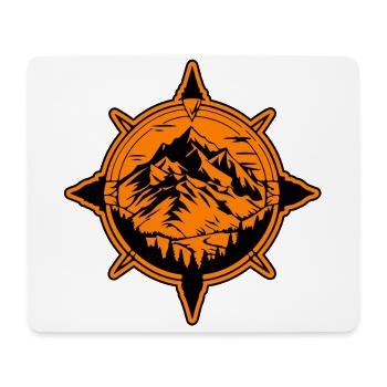Symbole de voyage Compass Mountains - Tapis de souris (format paysage) - blanc - Devant