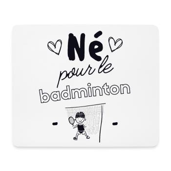 Né pour le badminton - Tapis de souris (format paysage) - blanc - Devant