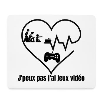 J peux pas j ai jeux vidéo - Tapis de souris (format paysage) - blanc - Devant