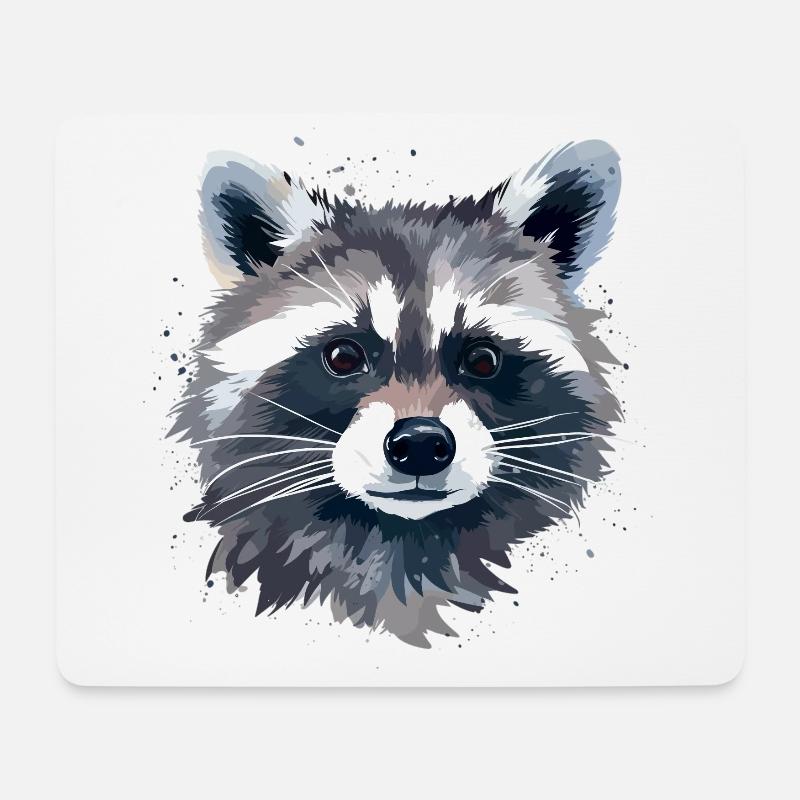 Mignon raton laveur - Tapis de souris (format paysage) - blanc