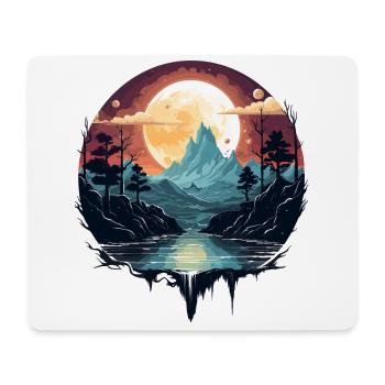 Fantasy landscape by moonlight - Mouse Pad (horizontal) - white - Front