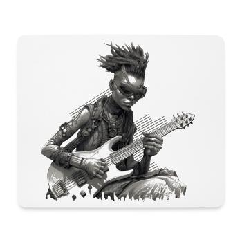 Gitarristin | Gitarrist | Cyberpunk | Musikerin - Mousepad (Querformat) - Weiß - Vorne