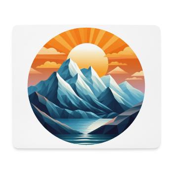 Montagnes et rayons de soleil - Tapis de souris (format paysage) - blanc - Devant