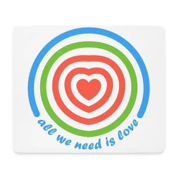 all we need is love, Herz - Mouse Pad (horizontal) - white - Front