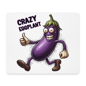Crazy Veggies: Eggplant Hairy Power Walker - Mousepad (Querformat) - Weiß - Vorne