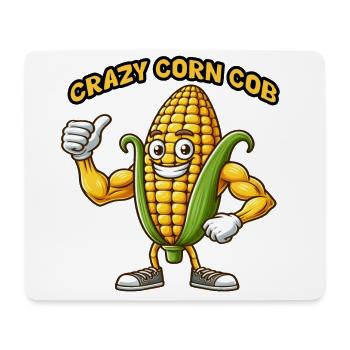 Crazy Veggies: Corn Cob Body Builder Thumbs Up - Mousepad (Querformat) - Weiß - Vorne