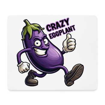 Crazy Veggies: Eggplant Power Walker Thumbs Up - Mousepad (Querformat) - Weiß - Vorne