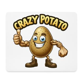 Crazy Veggies: Potato Body Builder Thumbs Up - Mousepad (Querformat) - Weiß - Vorne