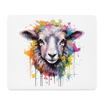 Watercolor Sheep with splash - Mouse Pad (horizontal) - white - Front