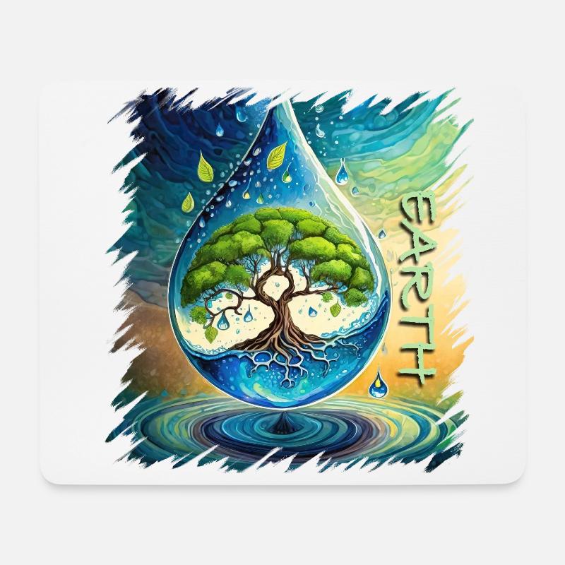 Baum des Lebens Erde Frieden Lebensbaum - Mousepad (Querformat) - Weiß