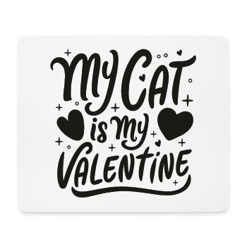 My cat is my valentine - Tapis de souris (format paysage) - blanc - Devant