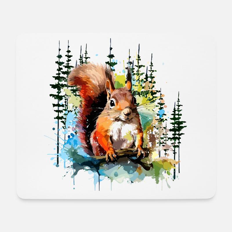 Eichhörnchen - Mousepad (Querformat) - Weiß