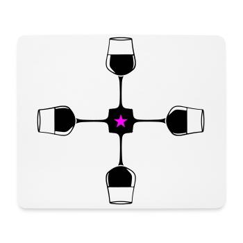 Verre à vin rouge de vin - Tapis de souris (format paysage) - blanc - Devant