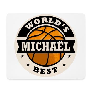 Mikaël world s best joueur de basketball - Tapis de souris (format paysage) - blanc - Devant