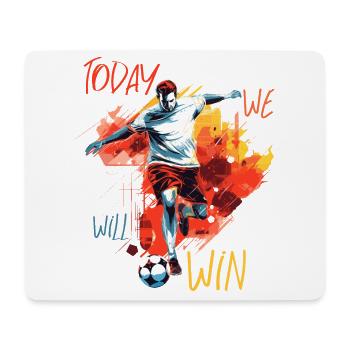 Fußball-Stürmer-Action, Motivationszitat - Mousepad (Querformat) - Weiß - Vorne