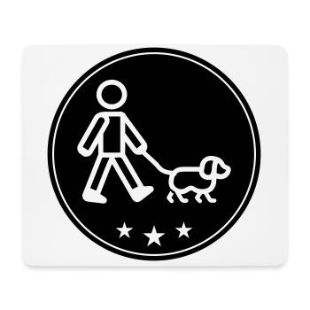 Gassi Gehen Hund - Mousepad (Querformat) - Weiß - Vorne