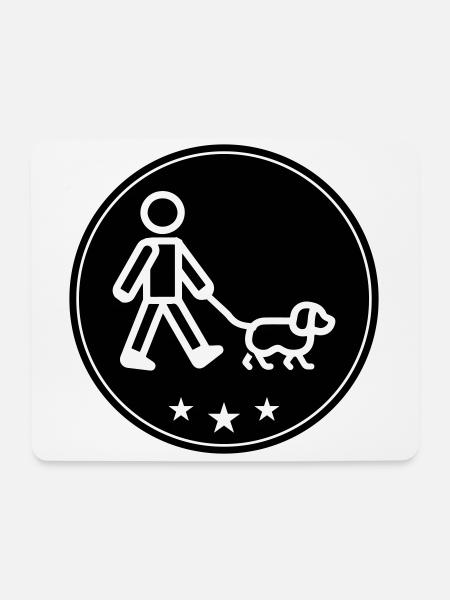 Gassi Gehen Hund - Mousepad (Querformat) - Weiß