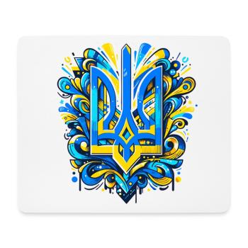 Fantaisie beau motif d’éclaboussures bleu jaune - Tapis de souris (format paysage) - blanc - Devant