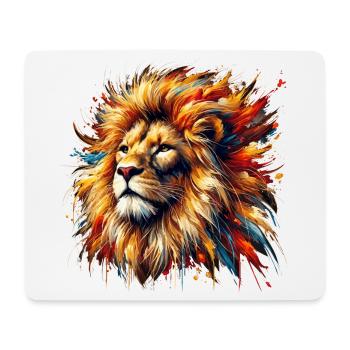 Lion in watercolor, colorful - Mouse Pad (horizontal) - white - Front