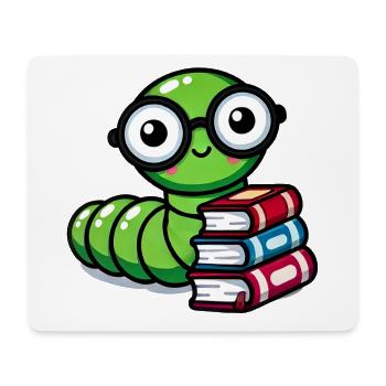 Bookworm Glasses Books - Mouse Pad (horizontal) - white - Front