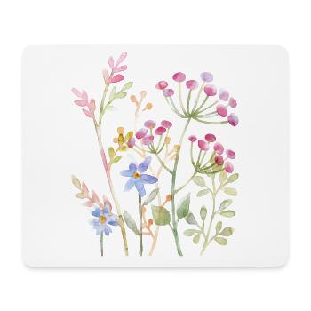 Delicate Watercolour Floral Art - Mouse Pad (horizontal) - white - Front